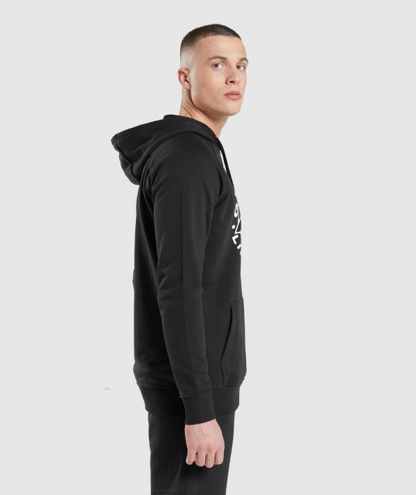 Panske Mikiny S Kapucňou Gymshark Legacy Čierne | SD6540127